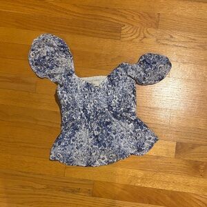 Blue Floral Women’s Babydoll Top
